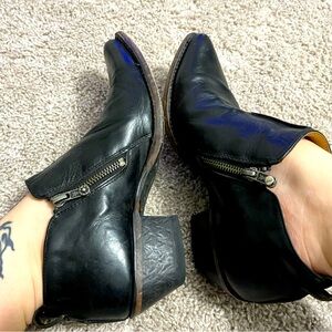 FRYE Sacha Moto leather booties, size 9.5
